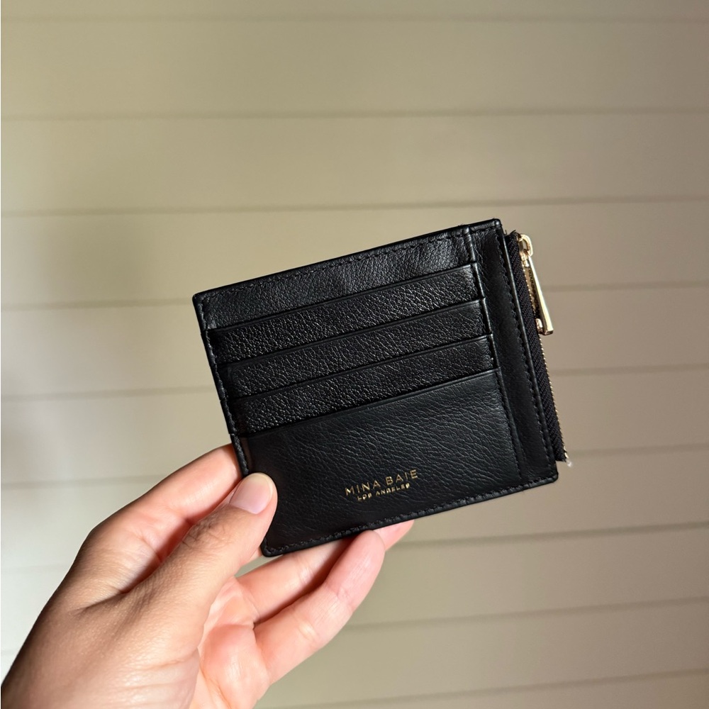 MINA BAIE Lijah Mini Wallet (Leather) in ‘Black /Gold’
